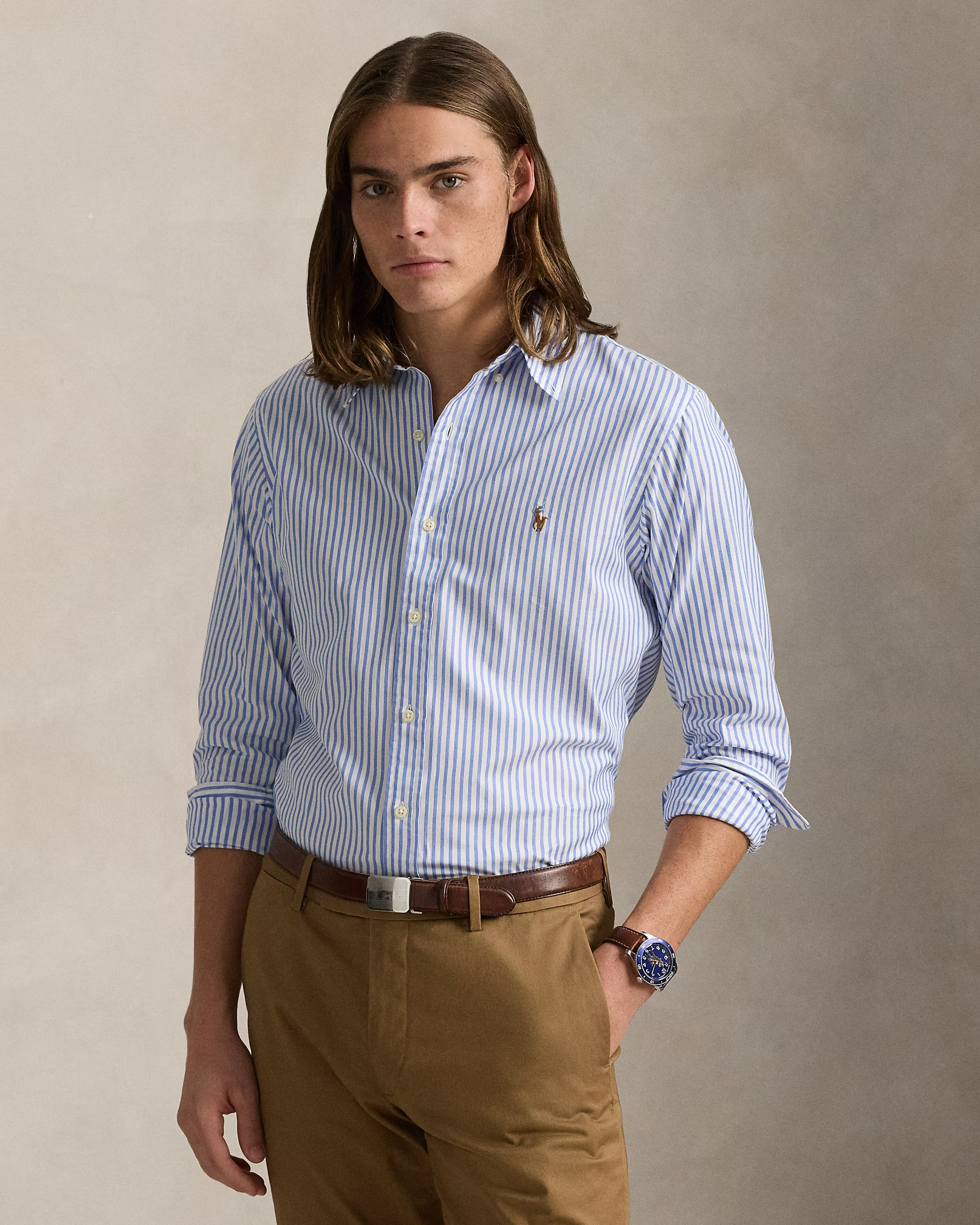 Chemise Oxford rayée stretch Custom Fit